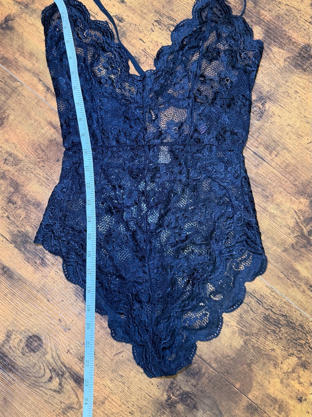 Black Floral Sheer Lace Bodysuit Size S Whimsigoth Y2K Dark Fairy Grunge - Picture 10 of 10